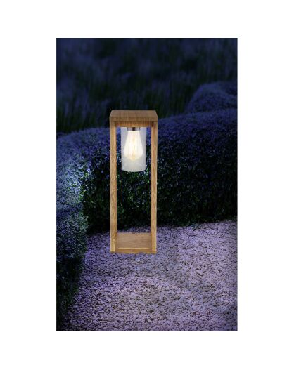 Lampe candela décor bois marron - 50x15x15 cm